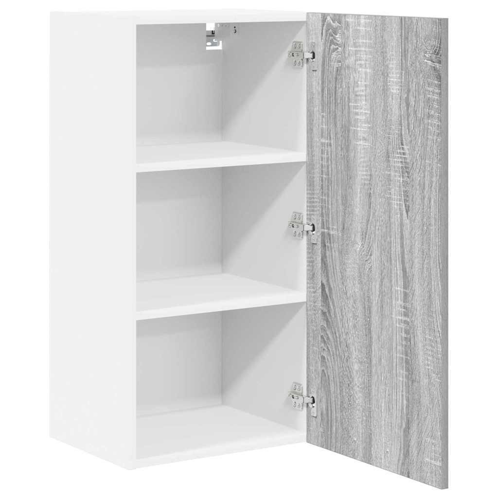 Hängeschrank mit Tür Riga Grau Sonoma und Weiß 40 x 31 x 80 cm